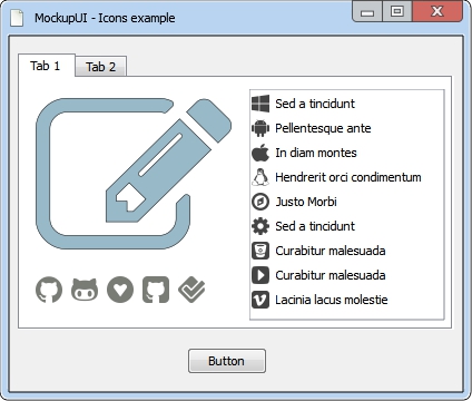 MockupUI - Icons example